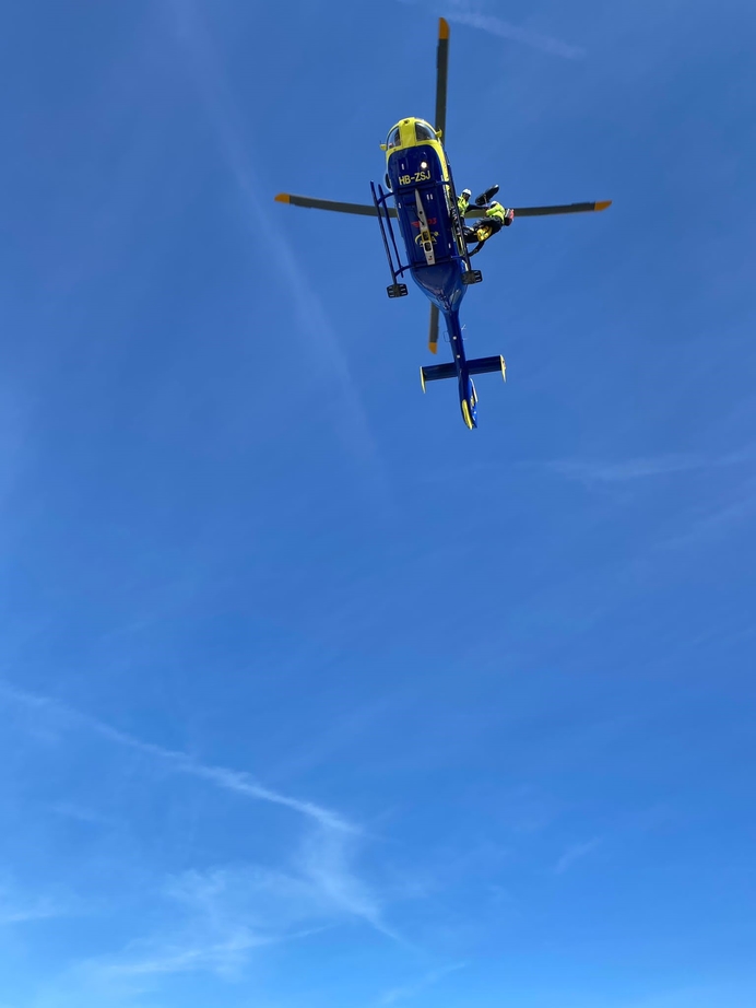 Seilbergung mit Helikopter